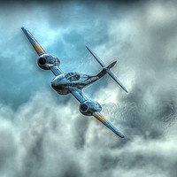 Buy canvas prints of Gloster Meteor comes out of the clouds by Max Stevens