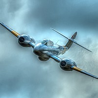 Buy canvas prints of Gloster Meteor T7 WA591 banking for a fast pass by Max Stevens