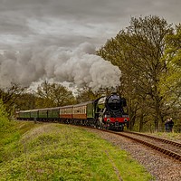 Buy canvas prints of The Flying Scotsman climbs out of Horsted Keynes by Max Stevens
