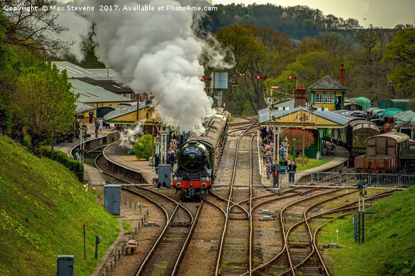 The Flying Scotsman leaves Horsted Keynes Station Canvas Print by Max Stevens