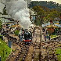 Buy canvas prints of The Flying Scotsman leaves Horsted Keynes Station by Max Stevens