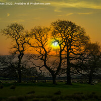 Buy canvas prints of Sunset in clitheroe lancashire by Derrick Fox Lomax