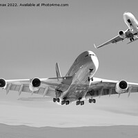 Buy canvas prints of Emirates A380 Airbus by Derrick Fox Lomax