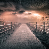 Buy canvas prints of misty morning over the bridge by Derrick Fox Lomax