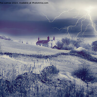 Buy canvas prints of Lightning storm over birtle by Derrick Fox Lomax