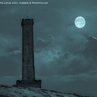 Buy canvas prints of Striking Peel Tower on the Stoic Holcombe Hill by Derrick Fox Lomax