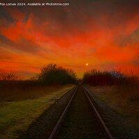 Buy canvas prints of Sunrise over the east lancs railway by Derrick Fox Lomax