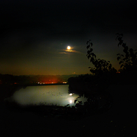 Buy canvas prints of  lake and moon by Derrick Fox Lomax