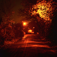 Buy canvas prints of  country lane at night by Derrick Fox Lomax