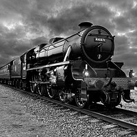 Buy canvas prints of 44871 Stainer class black 5 steam train by Derrick Fox Lomax