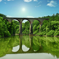 Buy canvas prints of River viaduct by Derrick Fox Lomax