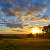 Buy canvas prints of Sunset on the golf course by Derrick Fox Lomax