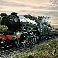 Buy canvas prints of The flying scotsman at bury by Derrick Fox Lomax