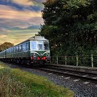 Buy canvas prints of Diesel locomotive going to Bury lancashire by Derrick Fox Lomax