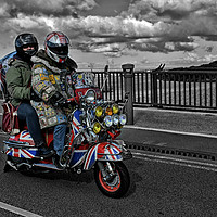 Buy canvas prints of Scooter riders at southport by Derrick Fox Lomax