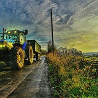 Buy canvas prints of Countryside tractor by Derrick Fox Lomax