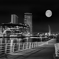 Buy canvas prints of  Manchester moon by Derrick Fox Lomax