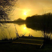 Buy canvas prints of Sunrise on Birtle lake by Derrick Fox Lomax