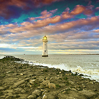 Buy canvas prints of New brighton lighthouse by Derrick Fox Lomax