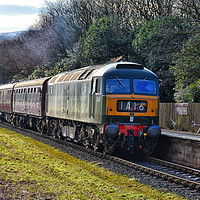 Buy canvas prints of D1501 train at irwell vale by Derrick Fox Lomax