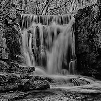 Buy canvas prints of Dearden clough waterfall by Derrick Fox Lomax