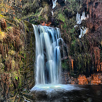 Buy canvas prints of Cheesden mill waterfall by Derrick Fox Lomax