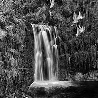 Buy canvas prints of Cheesden mill waterfall by Derrick Fox Lomax