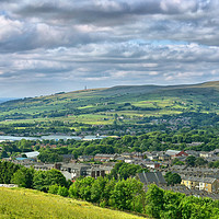 Buy canvas prints of Holcombe hill and haslingden by Derrick Fox Lomax