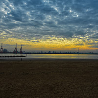 Buy canvas prints of Liverpool and seaforth docks by Derrick Fox Lomax