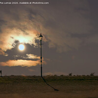 Buy canvas prints of Lytham Lampost By Moonlight by Derrick Fox Lomax