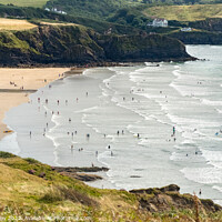 Buy canvas prints of Summer Holidays on Broad Haven Beach, Pembrokeshir by Mark Poley