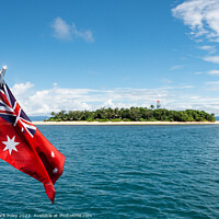 Buy canvas prints of Australia Flag at Low Island, Great Barrier Reef  by Mark Poley