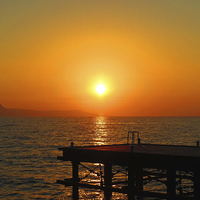 Buy canvas prints of   Mediterranean Sunset by David Kirrane