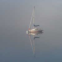 Buy canvas prints of Yacht in mist by paul green