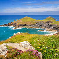 Buy canvas prints of Polzeath to Pentire and Rumps point on the coast path. by Chris Warham