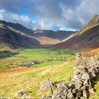 Buy canvas prints of Mickleden and the Langdale Pikes , Lake District by Chris Warham