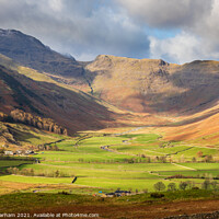 Buy canvas prints of Rosset Gill and Rossett Pike looking along the MIckelden Valley  by Chris Warham