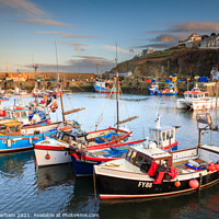 Buy canvas prints of Mevagissey inner harbour by Chris Warham