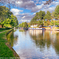 Buy canvas prints of Macclesfield canal at Lyme Green Marina by Chris Warham