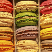 Buy canvas prints of Macarons in a gift box by Chris Warham