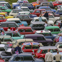 Buy canvas prints of  Mini classic car rally  by Chris Warham