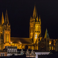 Buy canvas prints of Truro Cathedral by night by Chris Warham