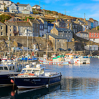 Buy canvas prints of Evening in Mevagissey Harbour by Chris Warham