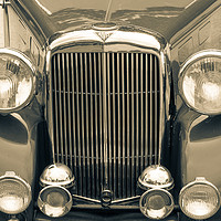 Buy canvas prints of Alvis Vintage sports car grill and headlights by Chris Warham
