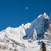 Buy canvas prints of The moon above the French Alps by Chris Warham