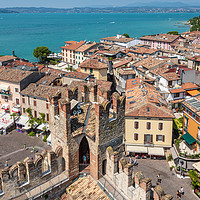 Buy canvas prints of Sirmione Town and Lake Garda, Italy by Chris Warham