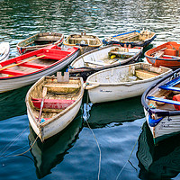 Buy canvas prints of Mevagissey Cornwall rowing boats by Chris Warham