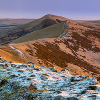 Buy canvas prints of Peak District - Great Ridge in Winter from Mam Tor by Chris Warham