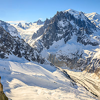 Buy canvas prints of Mont Blanc and the Mer de Glace glacier by Chris Warham
