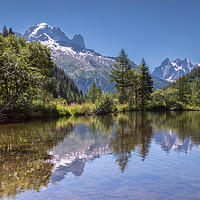 Buy canvas prints of Chamonix mountain reflections by Chris Warham